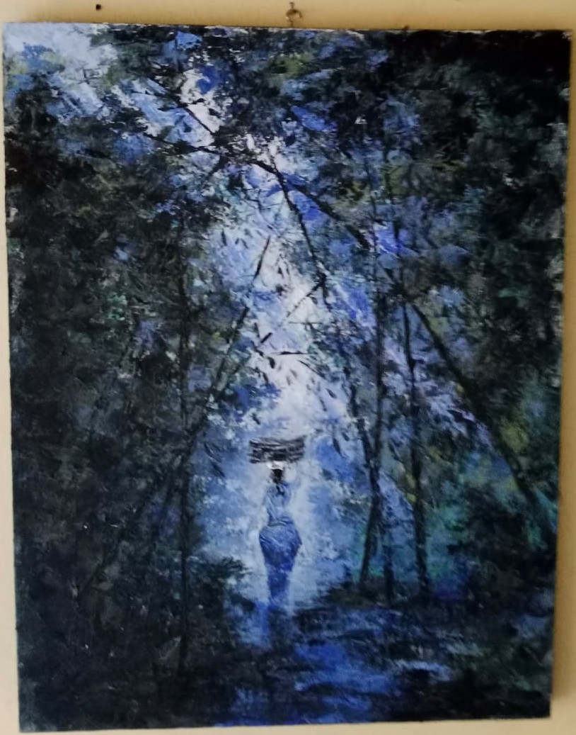 Blue Forest Walker - Acrylic on canvas